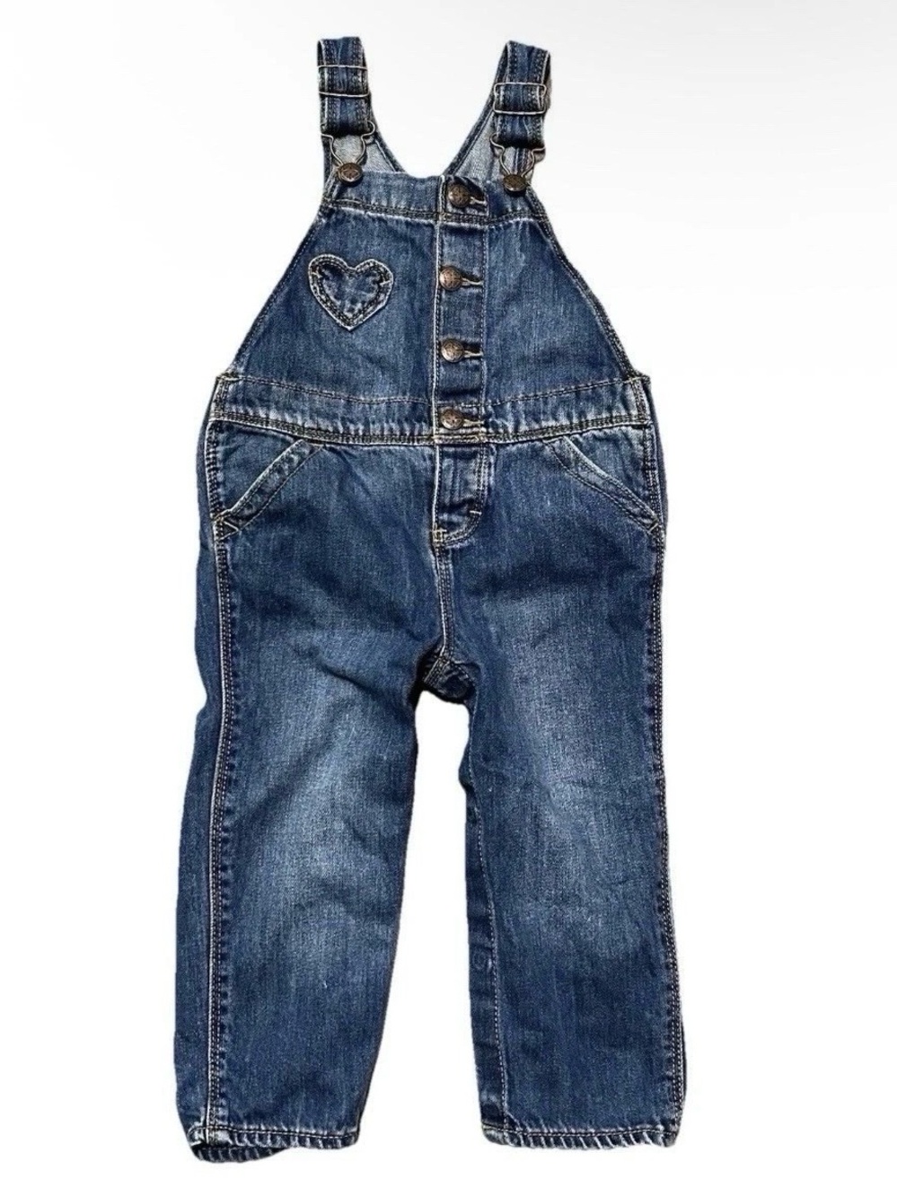 Toddler Girl Oshkosh Denim Overalls Size 18-24 Months
